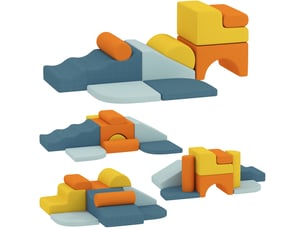Parcours motricité bébé 9pcs module mousse jeu doux housse velours multicolore