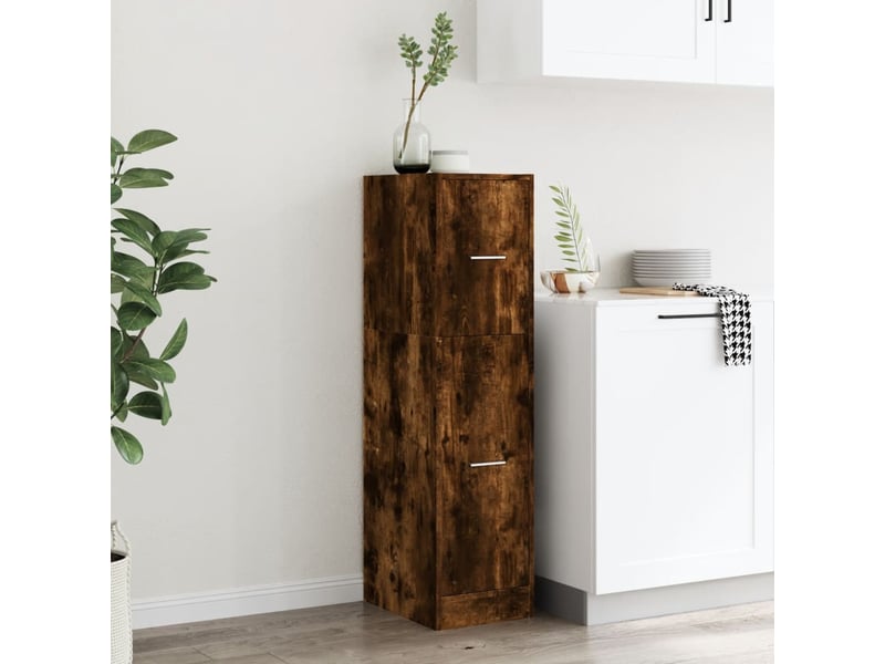  Meuble de rangement, armoire d'apothicaire chêne fumé 30x41x118 cm bois d'ingénierie  - Conforama C