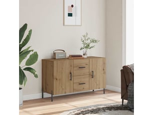 Buffet - bahut - meuble de rangement chêne artisanal 100x36x60 cm bois d'ingénierie
