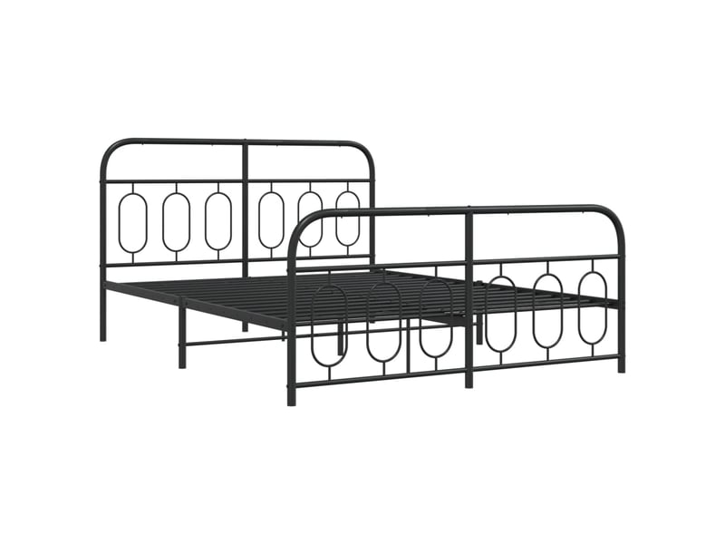  Lit double- lit adulte -  cadre de lit métal sans matelas avec pied de lit noir 150x200cm  - Conforama B