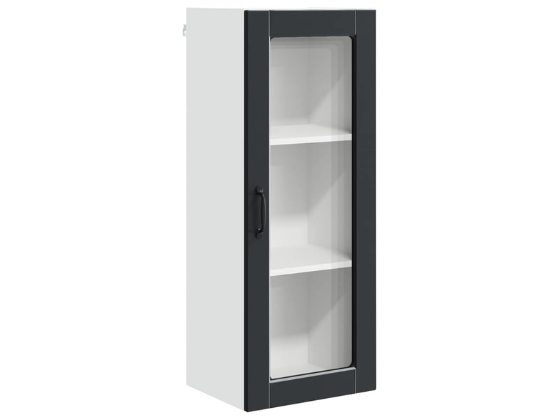  Meuble mural de cuisine, cabinet en verre mural noir 40x31x100cm shl1696  - Conforama A