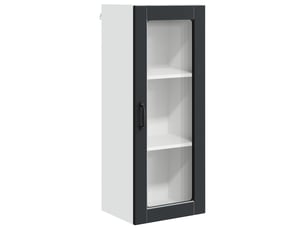 Meuble mural de cuisine, cabinet en verre mural noir 40x31x100cm shl1696