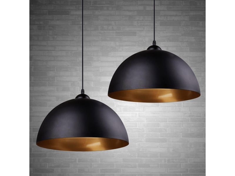  Suspension luminaire industriel e27 en métal pour chambre salle à manger cuisine ø30cm  - Conforama C