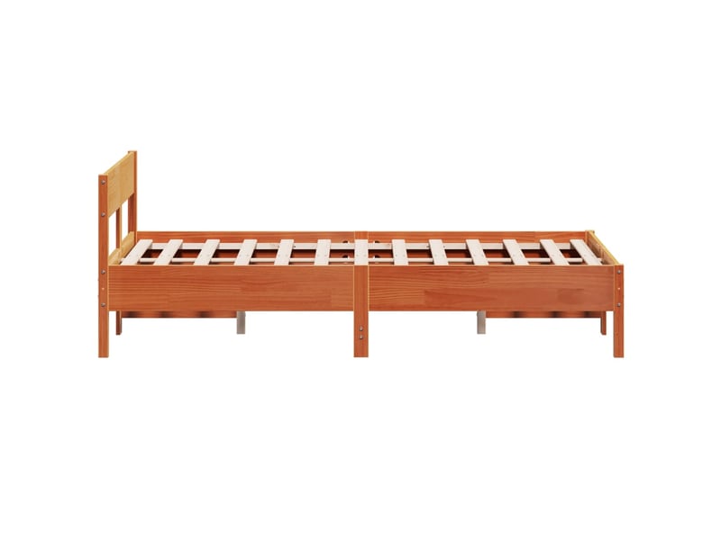  Lit double- lit adulte -  cadre de lit sans matelas  marron 135x190cm bois pin massif  - Conforama D