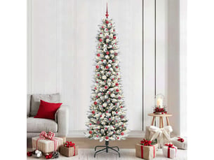 Sapin de noël artificiel, arbre de noël blanc 240 cm pvc, métal et plastique shl3135