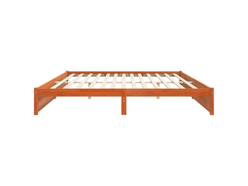  Lit double- lit adulte -  cadre de lit  marron 200 x 200 cm bois de pin massif  - Conforama D