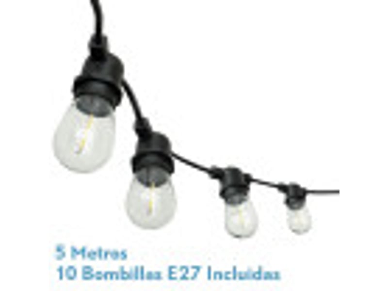  Guirlande lumineuse led fabrilamp verbena 5 m 10 ampoules e27 10 w 4000 k ip44 233205109 - Conforama B