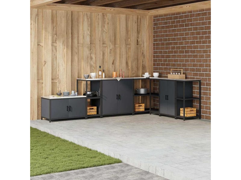  Étagère de cuisine, étagère de rangement hattem anthracite 40x50x92cm acier  - Conforama B