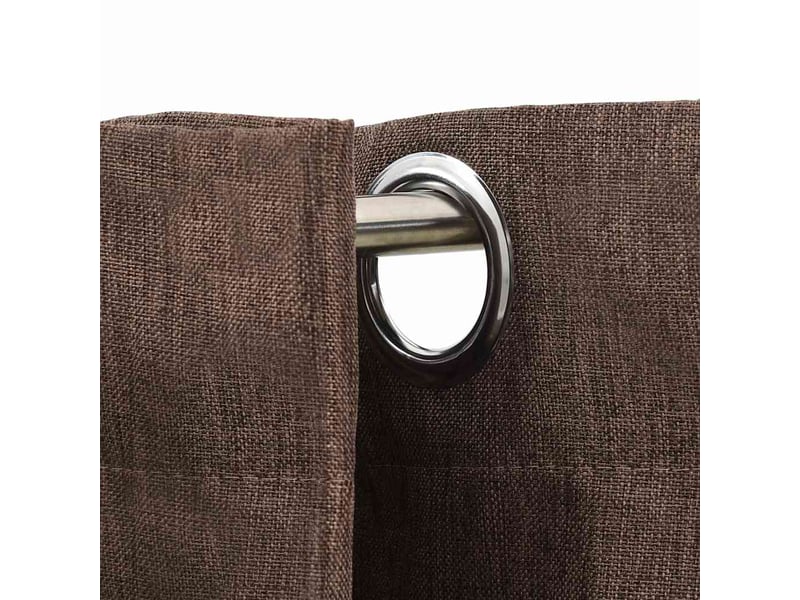  Rideau occultant, rideau black-out aspect de lin avec œillets taupe 290x245 cm cf43944  - Conforama C
