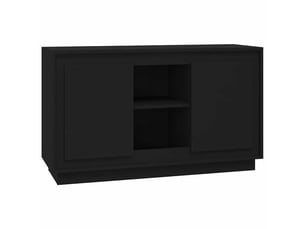 Buffet - bahut - meuble de rangement noir 102x35x60 cm bois d'ingénierie