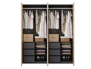 Armoire 8 porte(s) battante 6 tiroir(s) ULQENI coloris bois clair largeur 180 cm