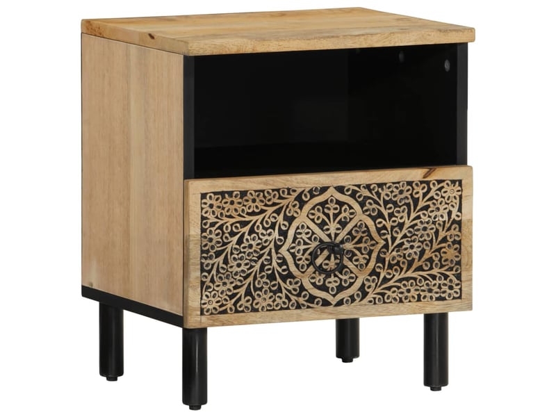  Lot de 2 tables de chevet - cabinet de chevet - table de nuit 40x33x46 cm bois de manguier solide  - Conforama D