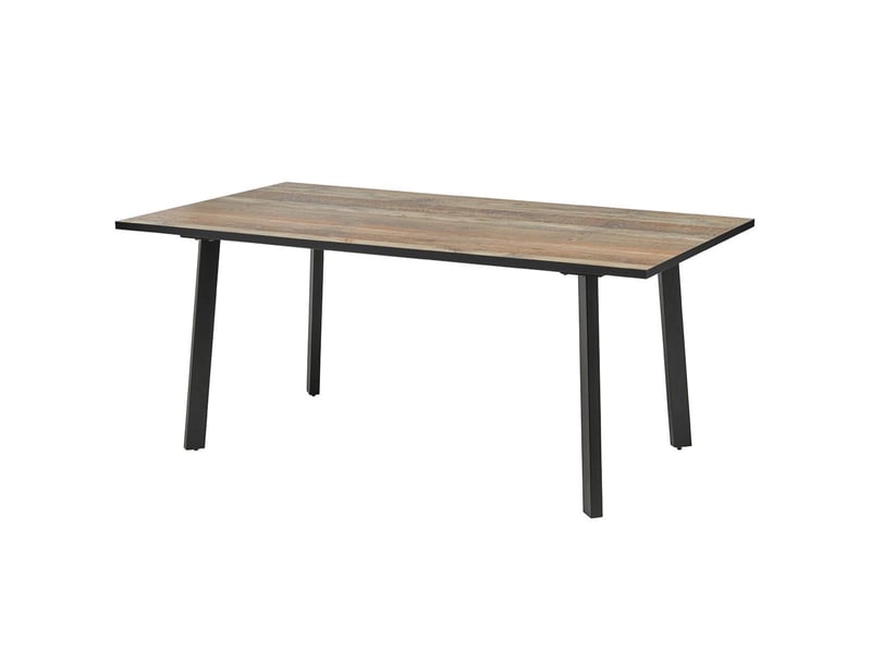  Table repas 180cm plateau aspect bois rustique pieds métal - chiara CHIARA - Conforama A