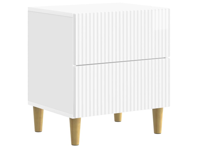 Table de chevet - cabinet de chevet - table de nuit 2 pièces blanc brillant 43 x 34,5 x 48 cm - Conforama D