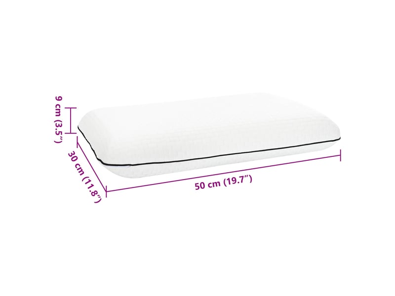  Oreiller, coussin de sommeil 30 x 50 x 9 cm moyen mousse de gel blanc cf55915  - Conforama E