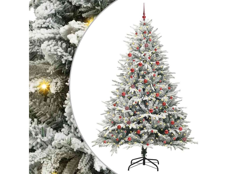  Sapin de noël, arbre de noël artificiel pré-éclairé avec ensemble de boules shl9699  - Conforama A