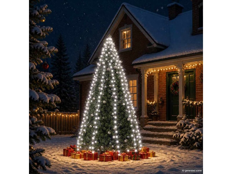  Guirlande lumineuse d'arbre de noël 400 led blanc froid 400 cm  - Conforama B