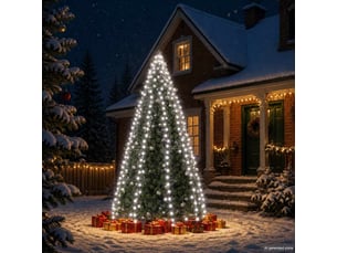 Guirlande lumineuse d'arbre de noël 400 led blanc froid 400 cm