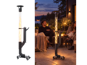 Zmh poêle à granulés mobile 6kw chauffage extérieur décoratif pour jardin balcon et terrasse