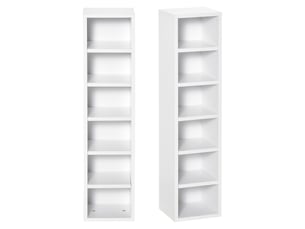 Étagère à cd en bois blanc à 12 niveaux (2 pièces), 21 x 19,2 x 88,3 cm