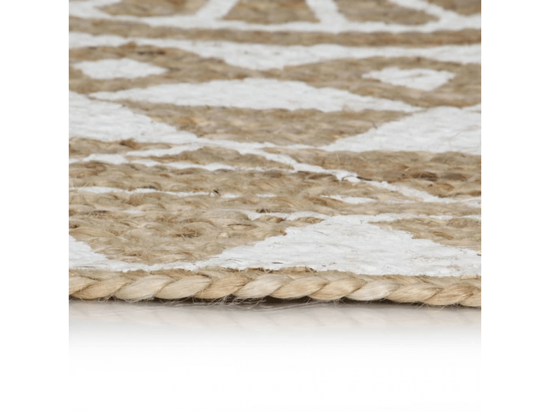  Tapis fait à la main jute avec imprimé blanc 90 cm - comfortxl 133695 - Conforama B