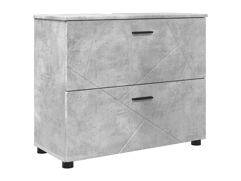  Cabinet de salle de bain, armoire salle de bain gris béton 76,5 x 35 x 64 cm cf65370  - Conforama A
