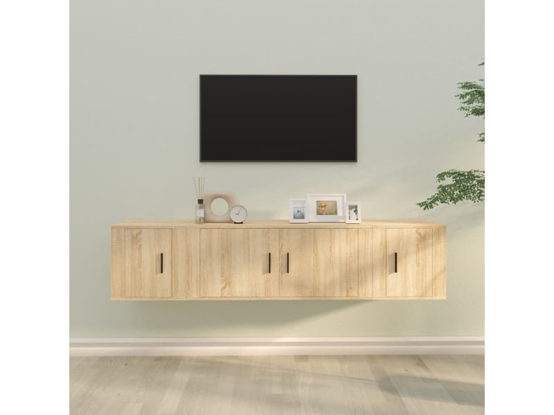  Ensemble de meubles tv 3 pcs chêne sonoma bois d'ingénierie shl33979  - Conforama B
