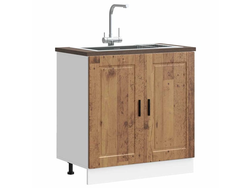  Meuble de cuisine, meuble bas pour évier vieux bois bois ingénierie  - Conforama B