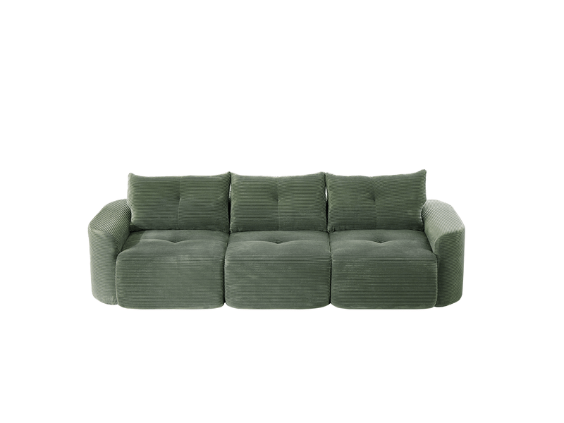  Canapé modulable 3 places 279x100x84 cm – vert sauge – configuration 2+1 avec assise amovible individuelle  - Conforama D