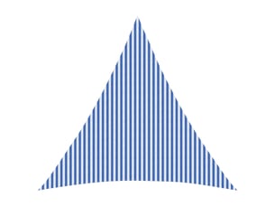 Voile d'ombre - voile d'ombrage - voile parasol 6 x 6 x 6 m hdpe triangulaire bleu et blanc