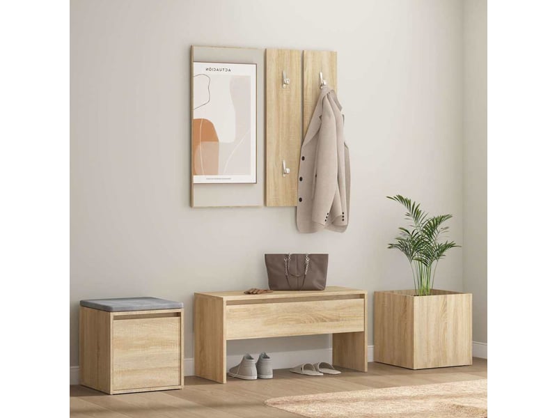  Ensemble de meubles de couloir chêne sonoma bois d'ingénierie shl75523  - Conforama B