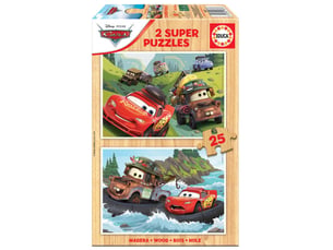 2 x 25 pieces puzzle cars
