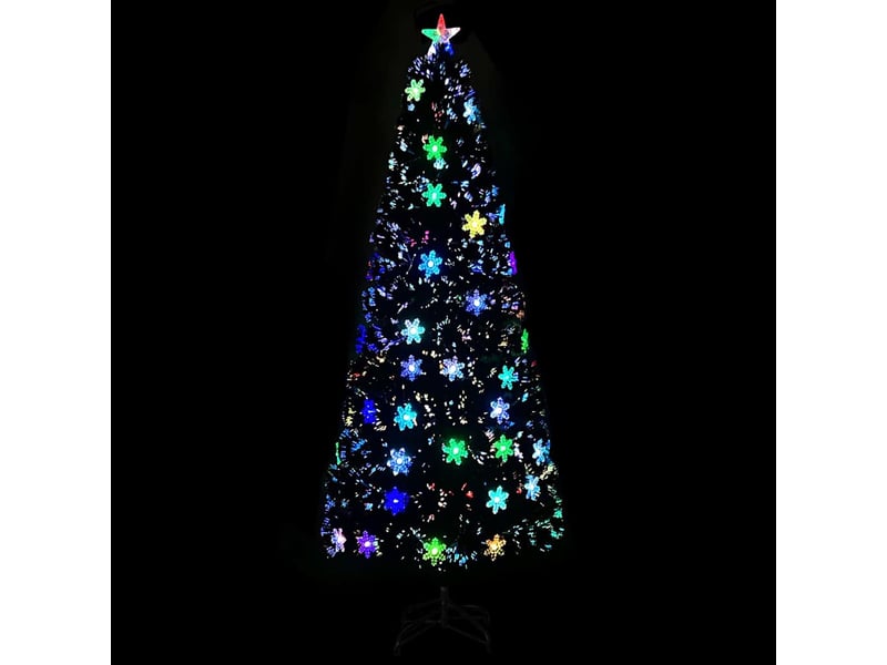  Sapin de noël - arbre de noël et flocons de neige led noir 240 cm fibre optique  - Conforama C