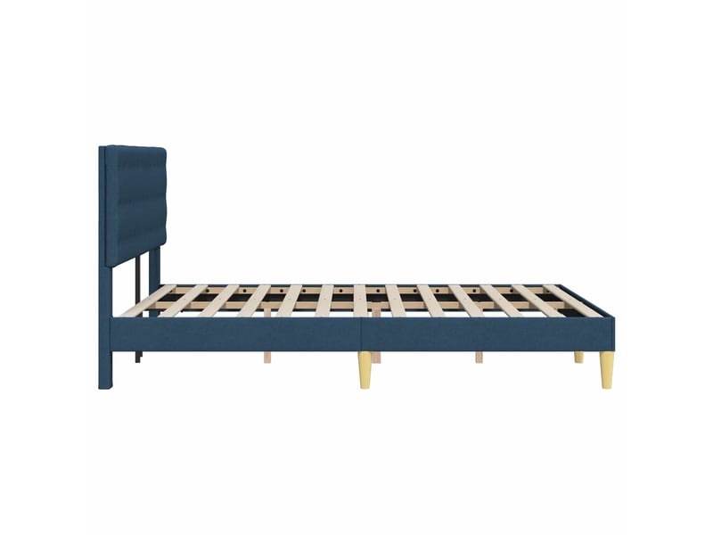  Lit double- lit adulte -  cadre de lit avec tête de lit bleu 120 x 200 cm tissu  - Conforama D