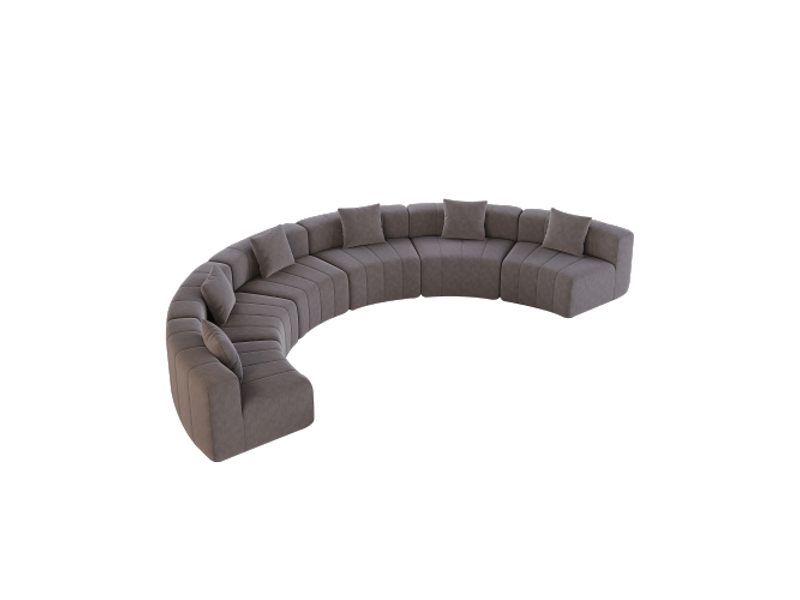  Module canapé chenille courbé avec 2 coussins - demi-cercle symétrique pour salon, chambre ou bureau, repos ou sieste  - Conforama A
