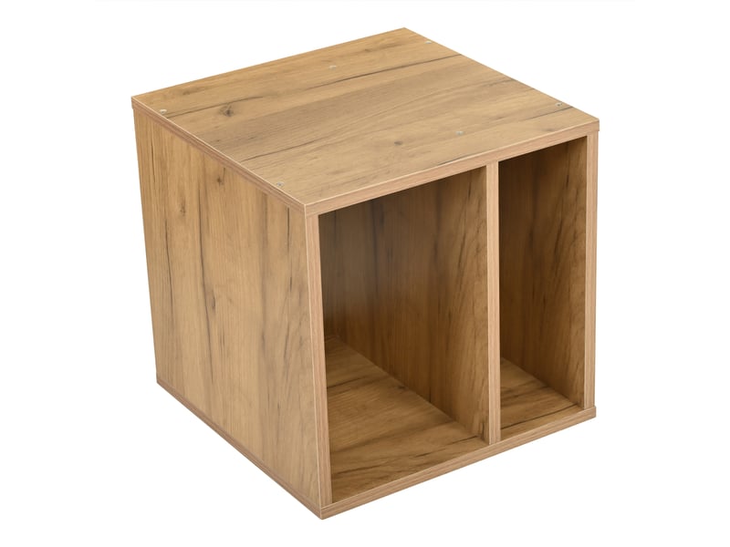  Meuble tv 200x40x55,5 cm pour tv 90, 3 portes latérales et niche centrale en verre rabattable, mdf, gris et marron  - Conforama R