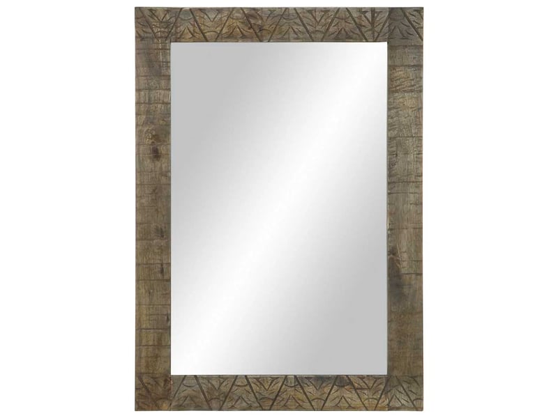  Miroir de salle de bain, miroir de toilette 50x2,5x70 cm bois de manguier massif cf62484  - Conforama A