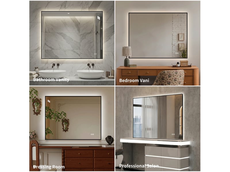  Miroir de salle de bain led rétroéclairé anti-buée dimmable 70 x 90 cm W3700P464726 - Conforama E