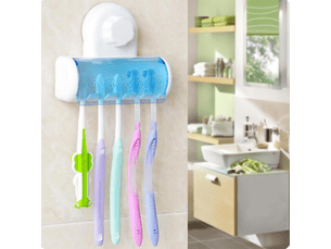 Support 5 brosse à dents rack plastique ventouse brosse à dents tenant etagère pour salle de bain