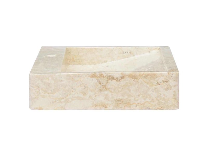  Lavabo de bain, vasque à poser crème 58x39x10 cm marbre cf65642  - Conforama D