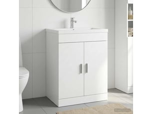 Meuble sous lavabo de salle de bain, commode blanc 78.5x37.5x81 cm shl8468