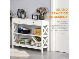 Console 2 tiroir(s)  coloris blanc <strong></strong> <strong></strong>