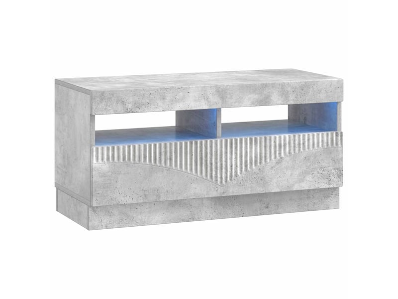  Meuble tv - banc tv - meuble de rangement led hoorn 3 pcs gris béton bois d'ingénierie  - Conforama E