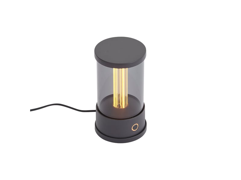  Lampe de table d'extérieur noire rechargeable avec station de charge ip65 - grill  - Conforama E