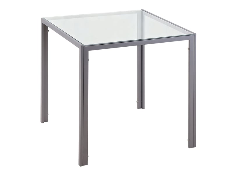  Table à manger, table de cuisine, table en verre, table carrée, plateau en verre, design compact, grise  - Conforama A