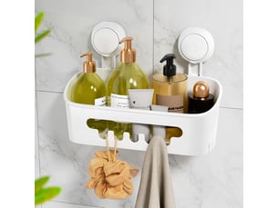 Sakae range-douche sans perçage, ventouse simple, charge 10 kg, réutilisable, pour surfaces lisses salle de bain et cuisine