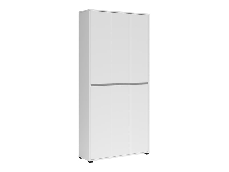  Armoire meuble à chaussures 6 portes coloris blanc - longueur 103 x profondeur 34 x hauteur 210 cm  - Conforama A