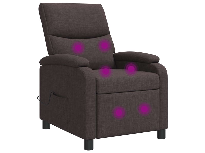 Vidaxl fauteuil de massage inclinable marron foncé tissu - Conforama A