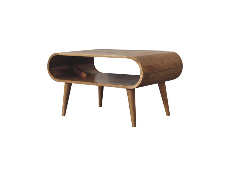  Artisan furniture bois massif ouvert effet chêne table basse, 1 niche ouverte, beige  - Conforama D
