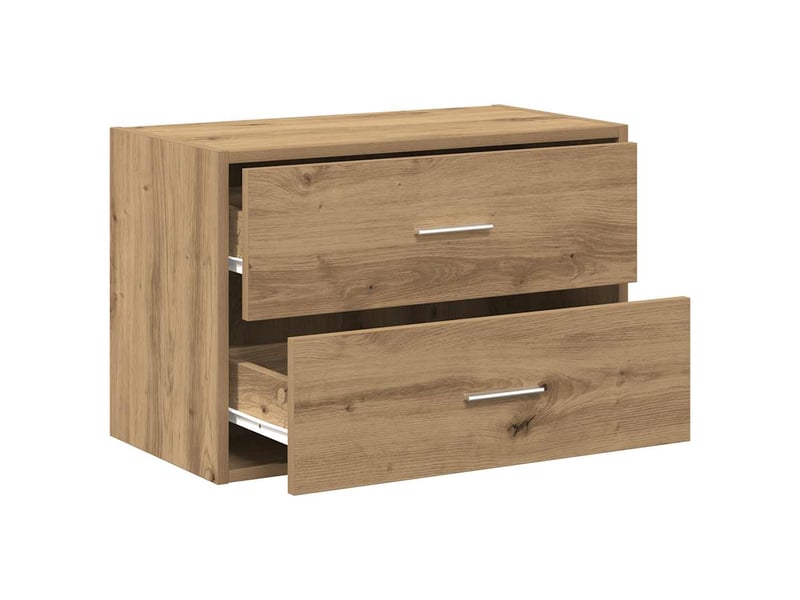  Armoire à tiroirs, commode avec 2 tiroirs chêne artisanal bois d'ingénierie  - Conforama E